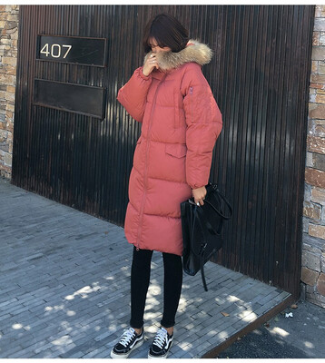 

Winter 2018 winter anti-season new long style over-knee Korean version of students loose&thickened padded jacket female coat