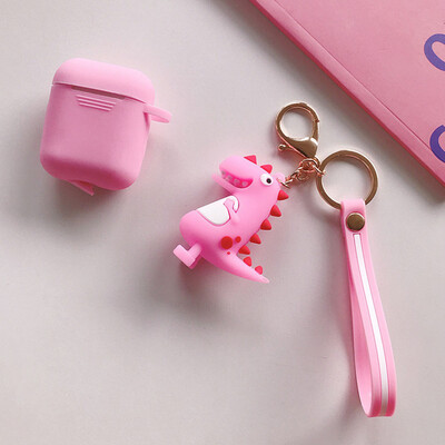 

headset Case Cover With Keychain Cute Cartoon Dinosaur Pendant Silicone Case Accessories headset Is Not Included
