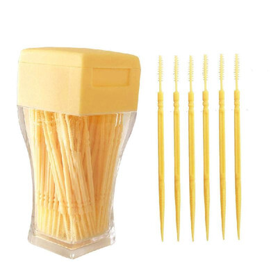 

200 PCS Toothpick Brush Plastic Double-ended Toothpicks Teeth Cleaning Tool Oral Care Tooth Sticks