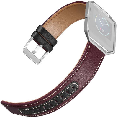 

〖Follure〗Leather Two Colours Weave Watch Band Wrist Strap with Frame For Fitbit Blaze