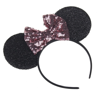 

Sequins Big Bow Hair Accessories Baby Mouse Ears Shape Children Headband Baby Shower Headwear