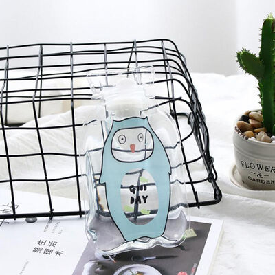 

Practical Cartoon Clear Hot Water Bottle Hand Feet Warmer Portable Water Injection Bag Winter Gift Winter Daily Supplies