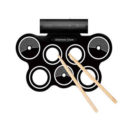 

Electronic Roll Up Drum Silicone Drum Pads Built-In Speakers Foot Pedals Drumsticks Musical Instrument