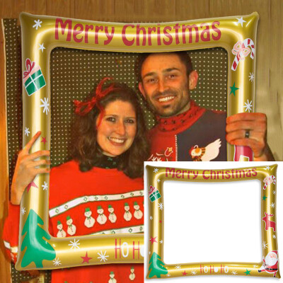 

YIWULAChristmas Inflatable Frame Photo Booth Props Selfie Picture Party Decorations