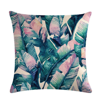 

Flax Pillow Case Cover Plantain Tree Series Throw Sofa Cushion Cover Home Decor