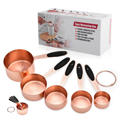 

5pcsset Rose Gold Measuring Jug Household Kitchen Measuring Cups Measuring Spoon Coffee Cups Kitchen Scales Baking Tools