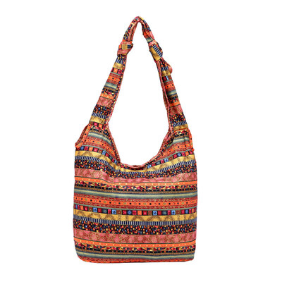 

Ethnic Women Floral Printed Knotting Strap Handmade Tote Crossbody Shoulder Bag