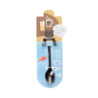 

1Pcs Mini Cat Long Handle Stainless Steel Coffee & Tea Soup Spoon Drinking Tools Kitchen Gadget Flatware Tableware Golden blue