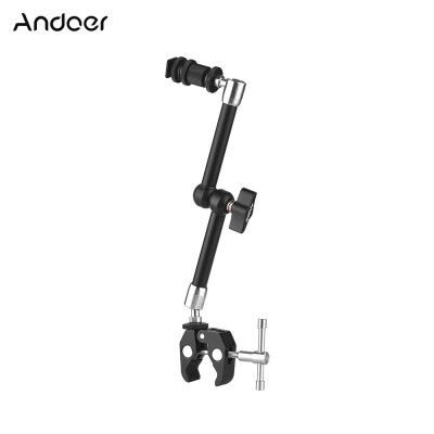 

Andoer 11" Stainless Steel Articulating Friction Arm with Adjustable Super Rod Clamp Pliers Clip for DSLR Camera RigMonitorLED