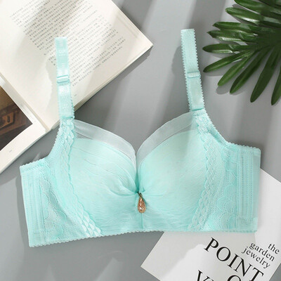 

Lace Bra Bralette For Woman Sexy Lingerie Deep V Push Up Cotton Breast Cover Underwire Women Underwire Gathered Solid Lace Bra