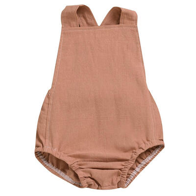 

Fashion Baby Romper Newborn Girls Solid Print Jumpsuit Sleeveless Strap Infant Boys Casual Outfits 0-18M