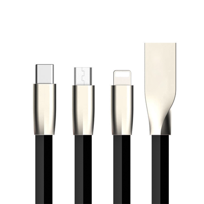 

Hot Sell Metal Head 3D USB Charge Flat Cable Micro Type c Data Cable For IphoneAndriod
