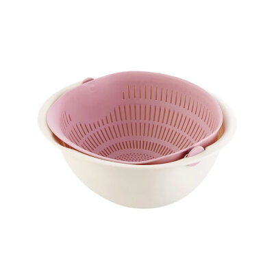 

Drain Basket Plastic Double Layer Vegetable Washing Fruit Kitchen Storage Holder