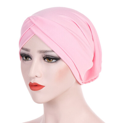 

Women Turban Hijab Cap Islamic Head Wrap Elastic Bandanas Cancer Chemo Cap Head Scarf For Hair Loss Accessories