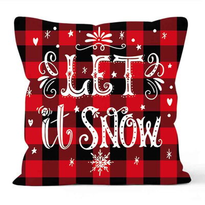 

Pillowcase Red Plaid Throw Cushion Cover Xmas Home Sofa Decor