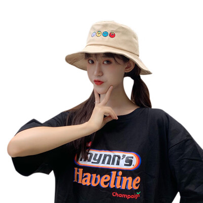 

2019 Cap Women Fashion Concise Casual Cartoon Pattern Cute Hat Travel Folding Sunscreen Pop Bucket Hat casquette gorras