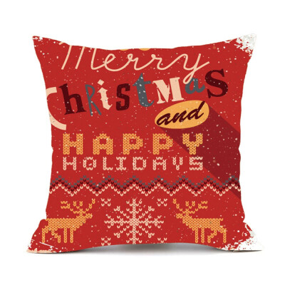 

Tailored Merry Christmas Pillow Cases Cotton Linen Sofa Cushion Cover Home Decor