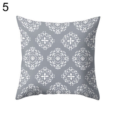 

Gray Geometric Square Throw Pillow Protector Case Cushion Cover Bedding Articles