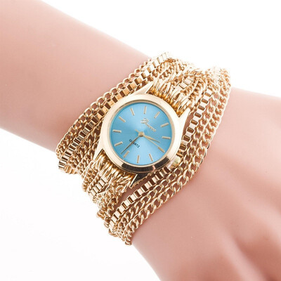 

2018 New Women Fashion Luxury Leisure Set Auger Leather Analog Stainless Steel Quartz Watch
