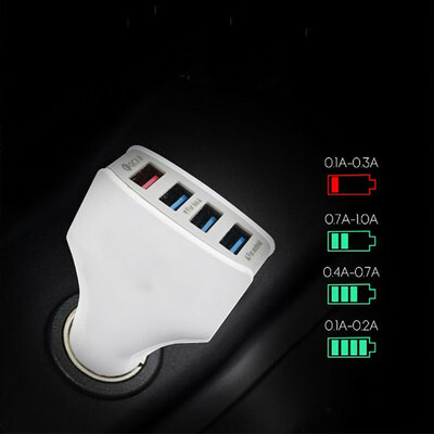 

USB 42A White Fast Car Charging Adapter Multiple Charging Protection Quick Charger For Phone Fast Car Charging Adapter