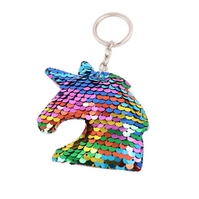 

hjfgy Reflective Double-sided Sequin Keychain Sequin Animal Car Key Ring Pendant