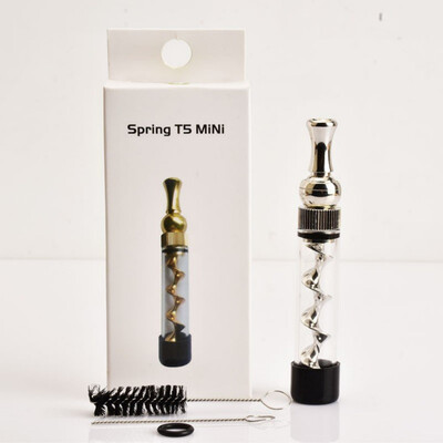 

6 Colors Spring t3 miniSpring t5 mini Smoking Twisty Glass Blunt Pipe Tube Obsolete With Cleaning Kits fashion