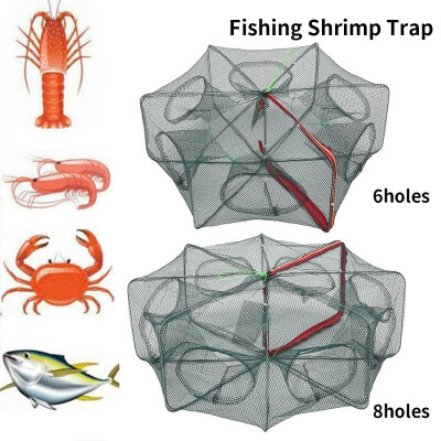 

Fishing Tool 68 Hole Automatic Fishing Net Shrimp Cage Nylon Folding Crab Fish Trap Casting Automatic Fishing