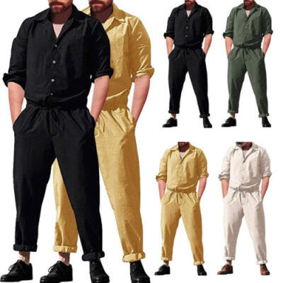 

Mens Jumpsuit Overalls Romper Short Cargo Pants Stripe Casual Summer Clothes