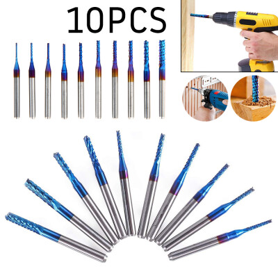 

Nano Blue Coat End Mill Cutter CNC Router Bit Tool Set US