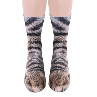 

10 Styles Funny Unisex Kids Elastic Sock Animals Paw Feet Crew 3D Print Foot Socks