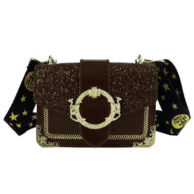 

Fashion Sequin Flower Monkey Lock Ring Shoulder Bag Star Strap Crossbody Pouch