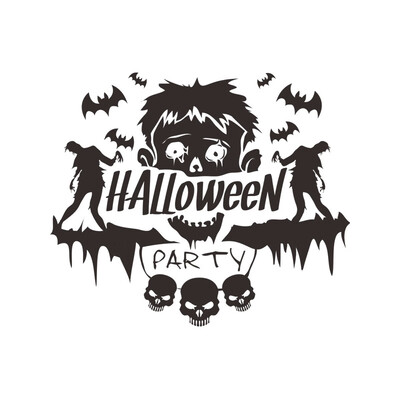 

Black Wall Stickers Self-Adhesive PVC Decals For Halloween Decorations For Kids Rooms Nursery Halloween Party