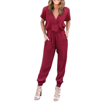 

2018 Women Summer Short Sleeve Chiffon Romper Jumpsuit Loose Casual Bodysuit Hot X3