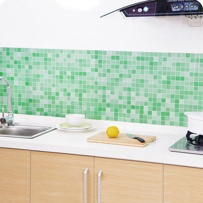 

Waterproof Mosaic Heat Resistance Wall Sticker Home Decor Aluminum Foil Self-adhensive Anti Oil Kitchen Decoration 45x200cm