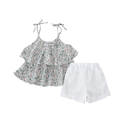 

Baby Girl Clothes Summer Baby Girls Casual Sleeveless Floral Print T-shirt TopsShorts Suits Costume Set 0-5T