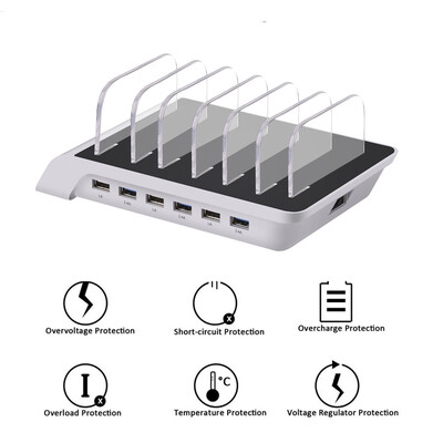 

Multi-ports Multifunctional Portable Intelligent Phone Universal Home Office Desktop Tablet USB Charging Station Hub Charging Dock