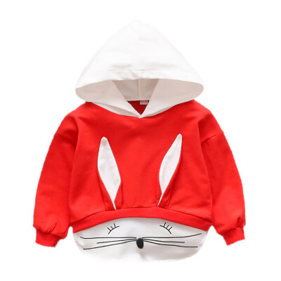 

Autumn Baby Kids Girl Sweatshirt Cartoon Rabbit Ear Design Casual Children Girls Hoodies Coat Outfits Tops Clothes