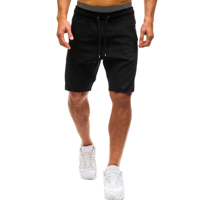 

Tailored Men Summer Casual Elastic Joggings Sport Solid Baggy Pockets Short Pant