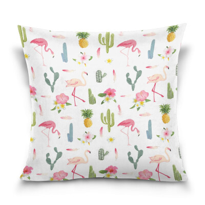 

ALAZA Throw Pillow Cover 16 X 16 inch Christmas Gift Cushion Cover with Tropical Pattern Printed Pillowcase