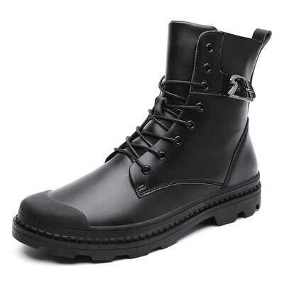 

Mens Boots Fashion Casual Boots Genuine Leather Lace Up Martin Boots High Cut Shoes For Men Black Brown Size 39-44
