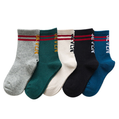 

5 Pairs Kids Socks Autumn Winter New Fashion Stripe Baby Socks for Boys Girls Cotton Children High Socks for 1-12Y