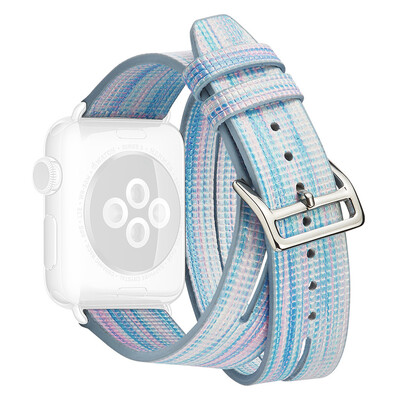 

〖Follure〗For Apple Watch Series 1234 4244mm Deluxe Leather Flash Bracelet Watch Strap