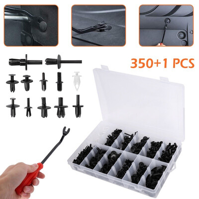 

350Pcs Car Body Plastic Push Pin Rivet Fasteners Trim Clip Bumper Rivets Screws Panel Push Fastener Kit