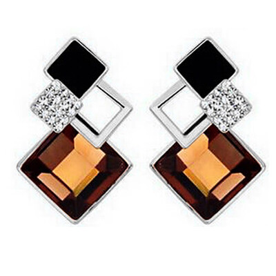 

New Design Design Fashion Women Luxury High-grade Crystal Geometry Rhinestone Earrings