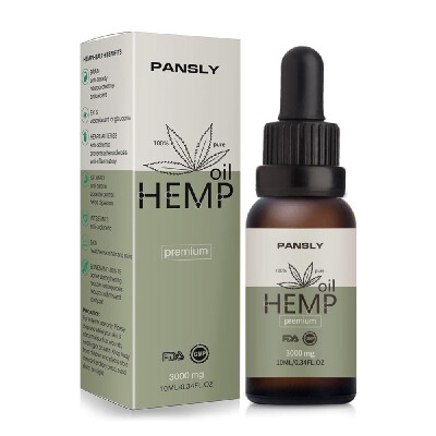 

PANSLY 3000mg 10ml Organic Essential Oil Hemp Seed Oil Herbal Drops Pain Relieve Sleep Aid Facial Body Skin Care