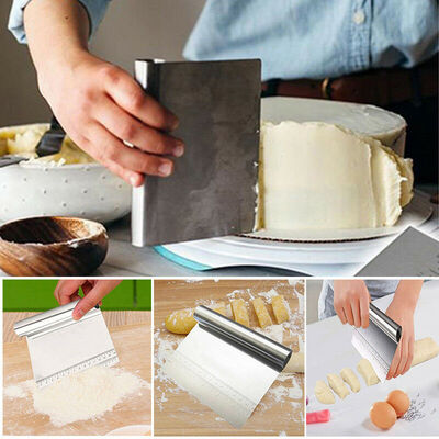 

Stainless Steel Smoother Edge Cake Scraper Kitchen Flour Pastry Cake Tool
