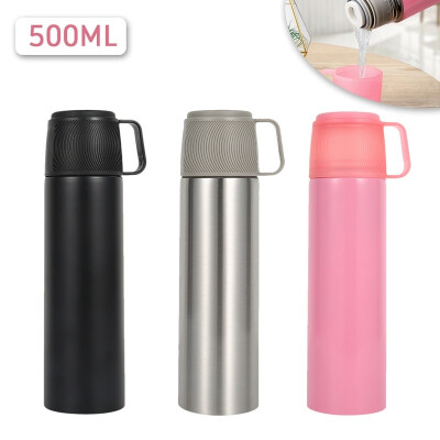 

Thermos Flask Stainless Steel Cup Hot Vacuum Bottle Push Button Lid Insulated