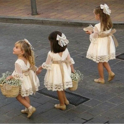 

UK Baby Girl Toddler Party Tutu Dress Pageant Wedding Birthday Princess Sundress