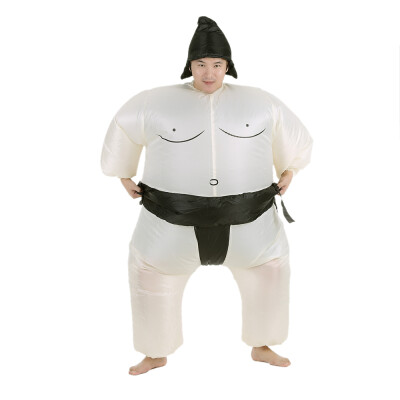 

Cute Adult Inflatable Sumo Costume Suit with Air Operated Fan Fancy Dress Halloween Party Cosplay Outfit Fat Inflatable Wrestler C