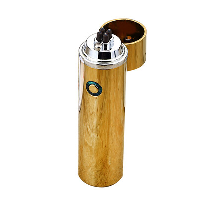 

Creative USB Rechargeable Electronic Hit Fire Machine Windproof Flameless Cylindrical Metal Smoking Cigarette Lighters of Double A